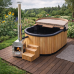 balia ogrodowa dwuosobowa z piecem zewnętrznym